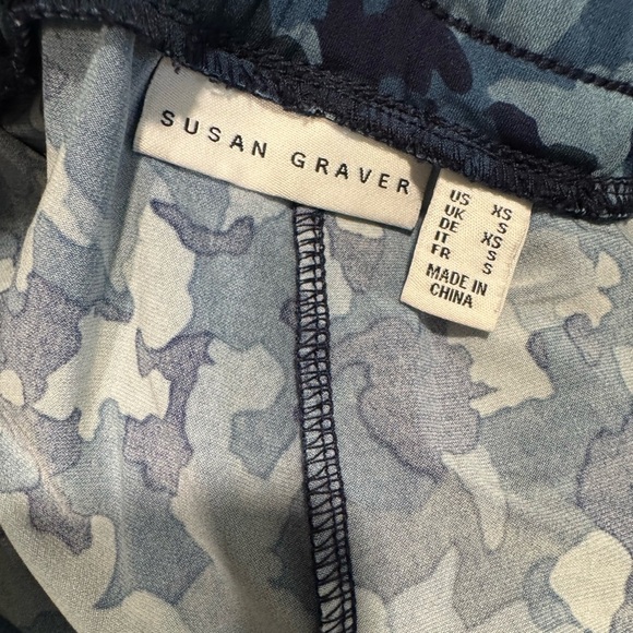 Susan Graver Blue Camouflage Track Pants - Picture 6 of 6